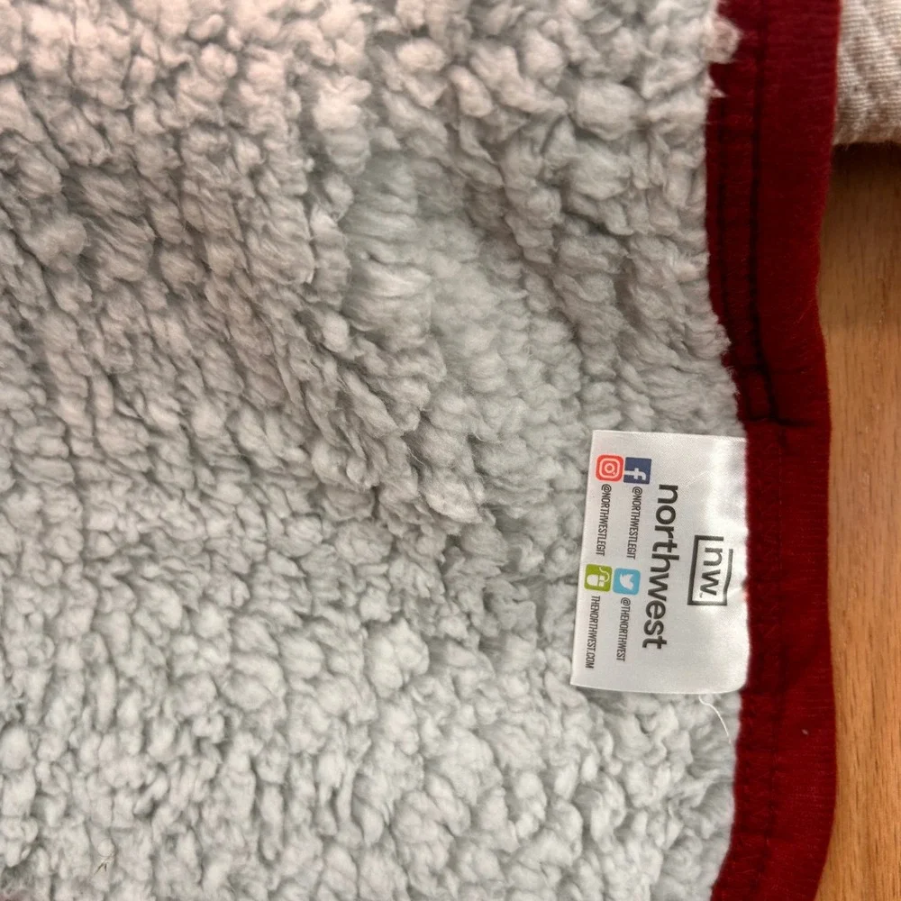 Arizona Cardinals Northwest Sherpa Throw Blanket NFL White Red Fleece Plush